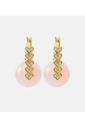 Sydney Evan Orecchini Heart in 14kt con diamanti e morganiti