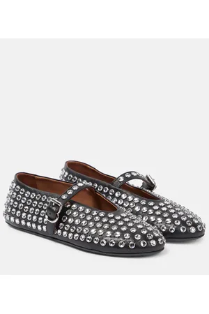 Alaïa Alaïa Ballerine in pelle con cristalli