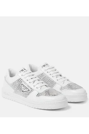 Prada Sneakers in pelle con cristalli