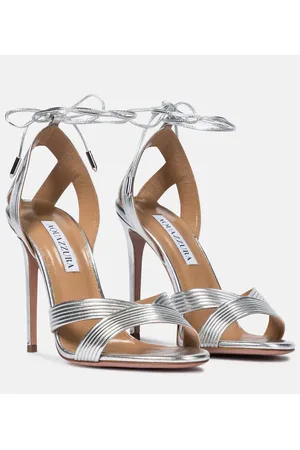 Aquazzura Sandali Ari 105 in pelle metallizzata