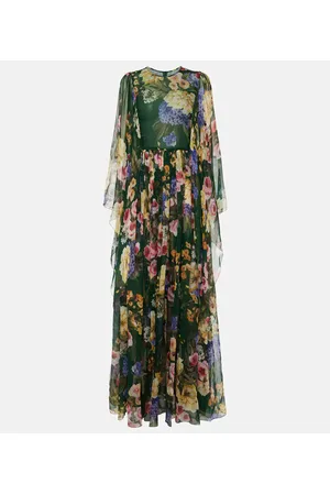 Dolce & Gabbana Abito lungo in chiffon di seta