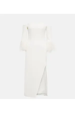 DAVID KOMA Abito midi con frange