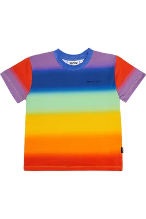Molo T-shirt Roxo in jersey di cotone a righe