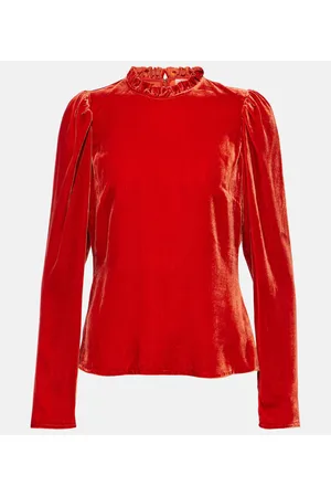 ULLA JOHNSON Blusa Mariene in velluto