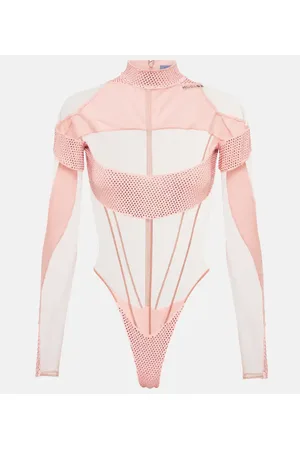 MUGLER Body in tulle e mesh