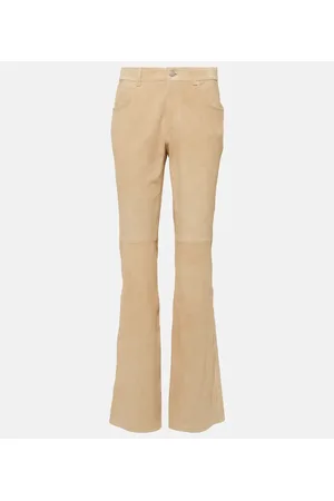 Chloé Chloé Pantaloni regular in suede a vita media