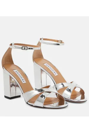 Aquazzura Sandali Divine 85 in pelle metallizzata
