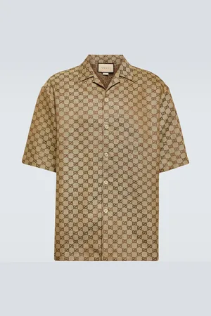 Gucci Camicia in misto lino jacquard GG