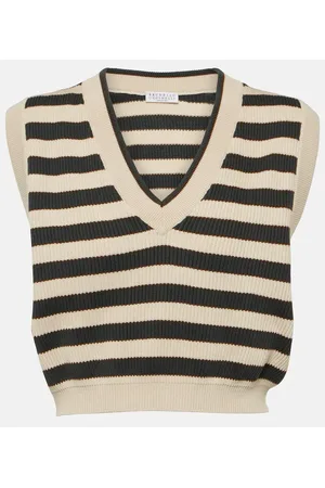 Brunello Cucinelli Gilet in cotone a righe