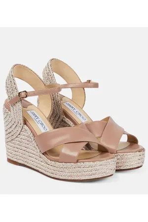 Jimmy Choo Sandali Dellena 100 in pelle con zeppa