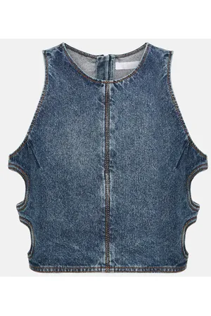 Chloé Chloé Top di jeans con cut-out