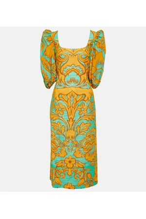 La DoubleJ Abito midi Sizzler in misto cotone con stampa