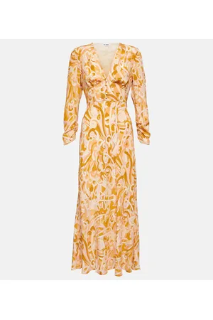 RIXO London Abito midi Selma in seta crêpe