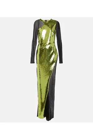 Tom Ford Abito lungo Liquid in tulle con paillettes