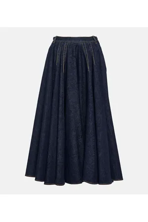 Alaïa Alaïa Gonna midi di jeans a vita alta