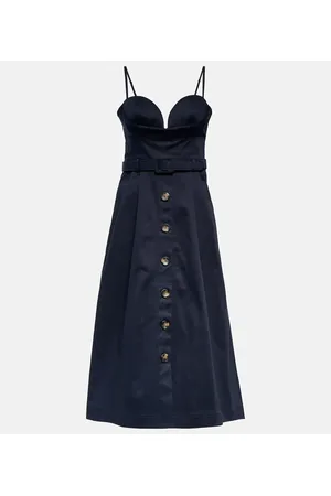 Carolina Herrera Abito midi in misto cotone con cintura