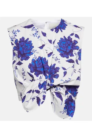 EMILIA WICKSTEAD Top cropped Sierra in cotone con stampa