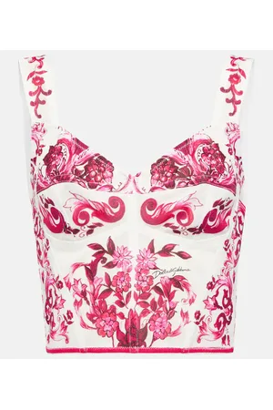 Dolce & Gabbana Bustier con stampa Majolica