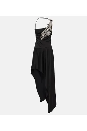 Stella McCartney Abito midi asimmetrico con cristalli
