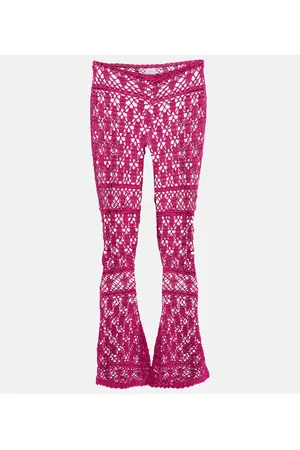 ANNA KOSTUROVA Pantaloni flared Bianca in cotone