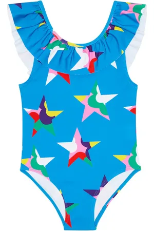 Stella McCartney Costume intero con volant e stampa