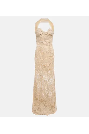 Oscar de la Renta Abito lungo in pizzo guipure
