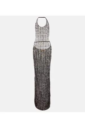 AYA MUSE Abito lungo con paillettes e cut-out