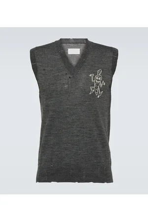 Maison Margiela Gilet in lana con stampa