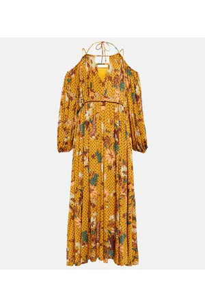 ULLA JOHNSON Abito midi Noemi con stampa