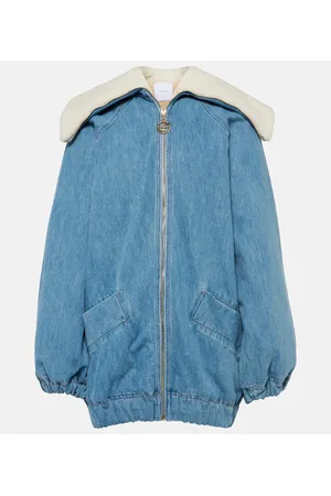 Patou Bomber in denim e shearling sintetico