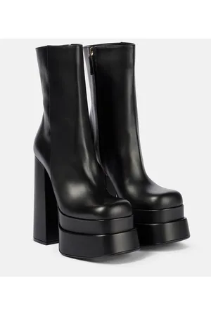 VERSACE Stivaletti Intrico in pelle con plateau