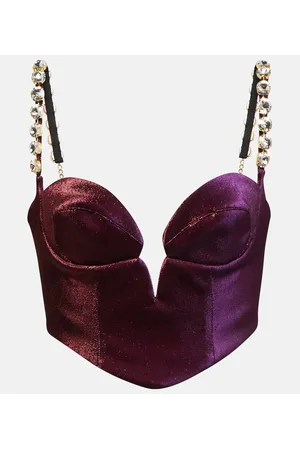 AREA Top cropped in misto cotone
