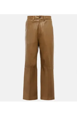 Ralph Lauren Pantaloni in pelle a gamba larga