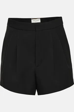 Saint Laurent Shorts a vita alta in lana