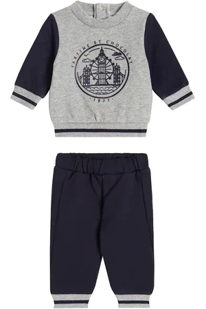 Tartine Et Chocolat Baby - Felpa e pantaloni sportivi in cotone con stampa
