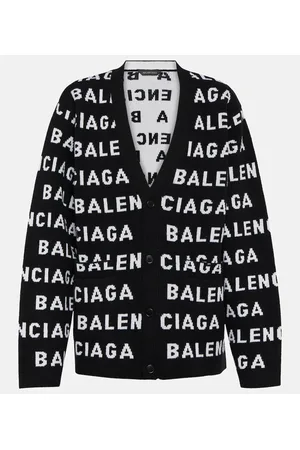 Balenciaga Cardigan in misto lana con logo