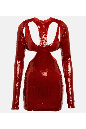 LAQUAN SMITH Miniabito in paillettes con cut-out