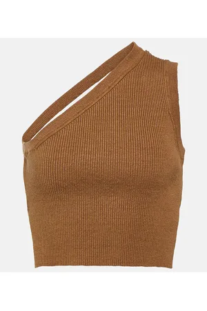 Jacquemus Top cropped Ascu in misto lino