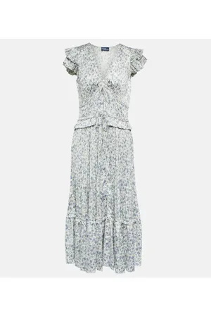 Ralph Lauren Abito midi in raso con stampa