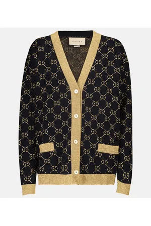 Gucci Cardigan in cotone lamé GG