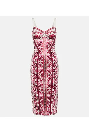 Dolce & Gabbana Abito midi in marquisette con stampa