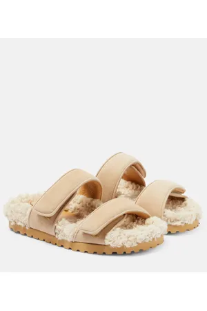 Gia Borghini Sandali Alvine in suede e shearling