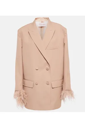 VALENTINO Blazer doppiopetto con piume