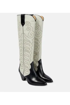 Isabel Marant Stivaletti texani Leila in suede e pelle