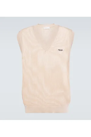 Prada Gilet in mesh di cotone e seta