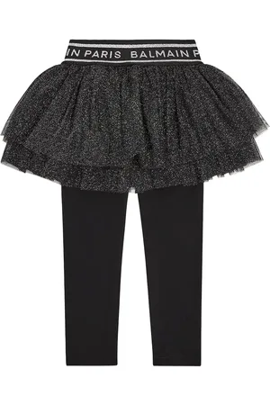 Balmain Leggings in tulle e jersey