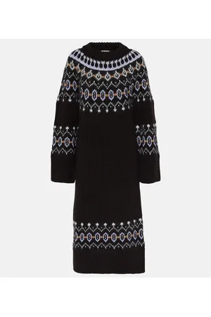 Khaite Abito midi Rivka Fair Isle in misto cashmere