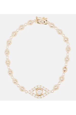 Sydney Evan Bracciale Evil Eye in 14kt con diamanti