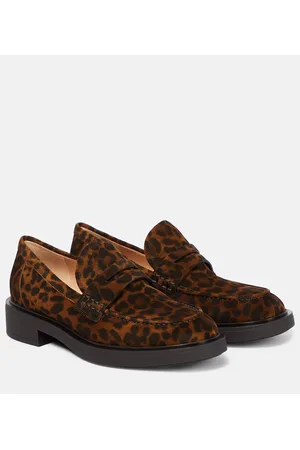 Gianvito Rossi Mocassini Harris in suede con stampa