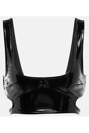 Courrèges Courrèges Top cropped in similpelle con cut-out